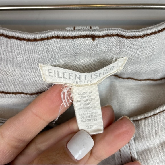 Eileen Fisher Mineral Grey Low Rise Cropped Skinny Jeans Women's Size 2‎ Petite - Picture 5 of 7